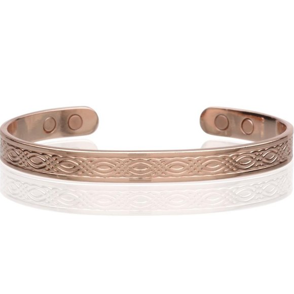 Solid Copper Magnetic Bracelet Classic Ancient Design Cuff Bangle Pain Therapy - Picture 1 of 1